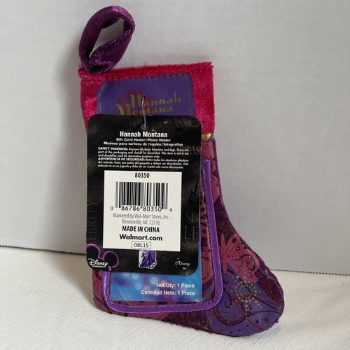 NUOVO Disney Mini Calza Natalizia Porta Carte Regalo Hannah Montana Merch Vintage - Foto 3 di 3