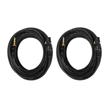 Audio2000's C06025P2 25Ft 1/4" TRS to XLR Female Cable (2 Pack)