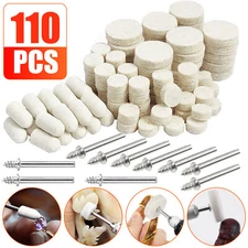 110Pcs Wool Felt Polishing Buffing Pads Waxing Head Wheel for Dremel Accessories