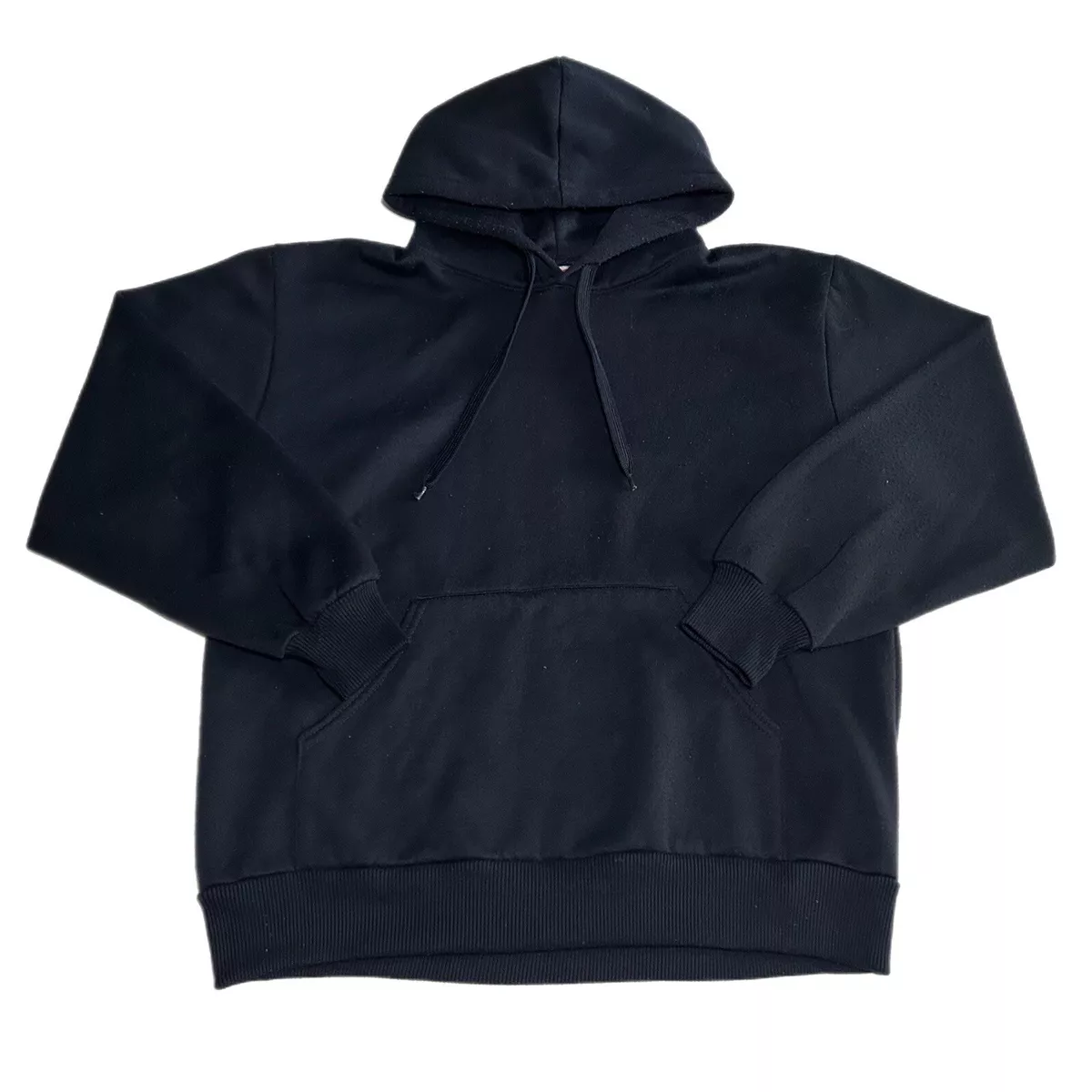 Vintage 90s Hill Heavyweight Navy Blue Blank Plain Hoodie Sweatshirt Small USA