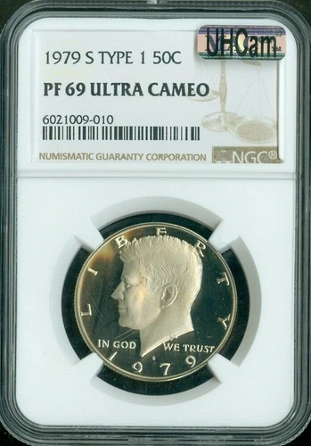 1979-S Kennedy Half TYPE-1 PROOF NGC PF-69 ULTRA CAMEO QUALITY✔️