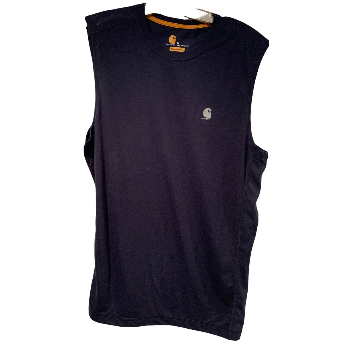 Carhartt Tank Top Mens M Medium Sleeveless Navy Relaxed Fit Logo Shirt