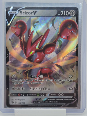scizor v pokemon card value Ultra Rara original EM JAPONS + Protetor de - Ultra Rare Card Type Pokemon TCG Scizor V 118/189