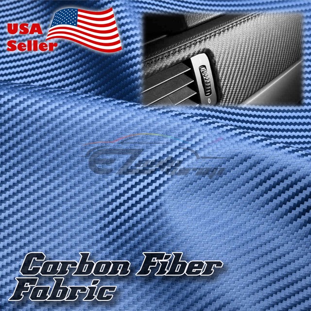 Blue Carbon Fiber Fabric Cloth Marine Vinyl 54" Wide Plain Weave