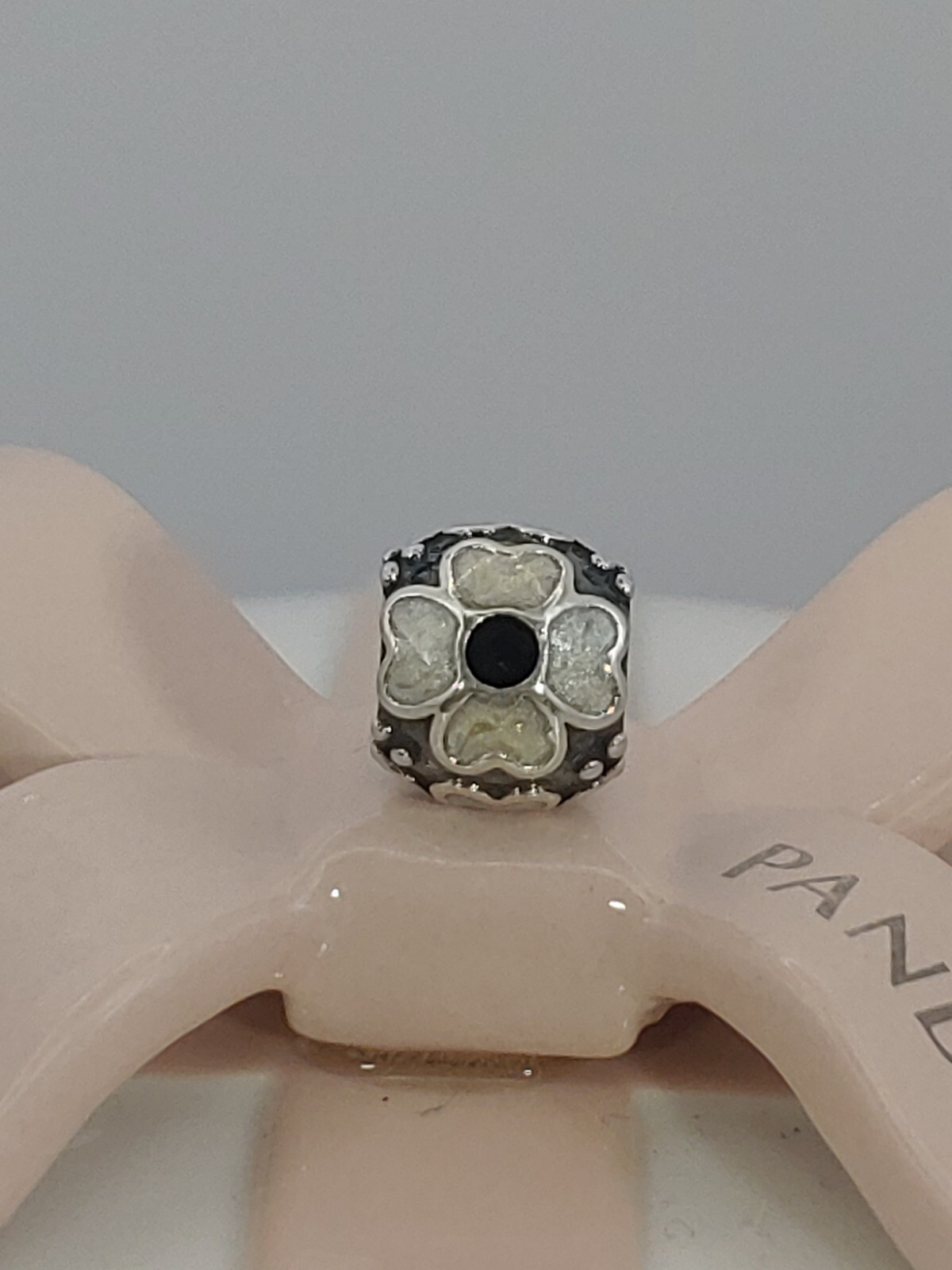 Pandora Sterling Silver White Enamel Daisy Charm #790433EW
