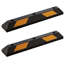  Wiltec Delimitatore di parcheggio 2 battiruota gomma 900x150x100mm Fermaruota