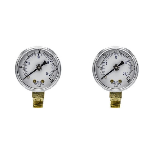 Lower Mount Pressure Gauge with 2" Dial, 0-300 PSI, 1/4" Male NPT Connection - Picture 5 of 8