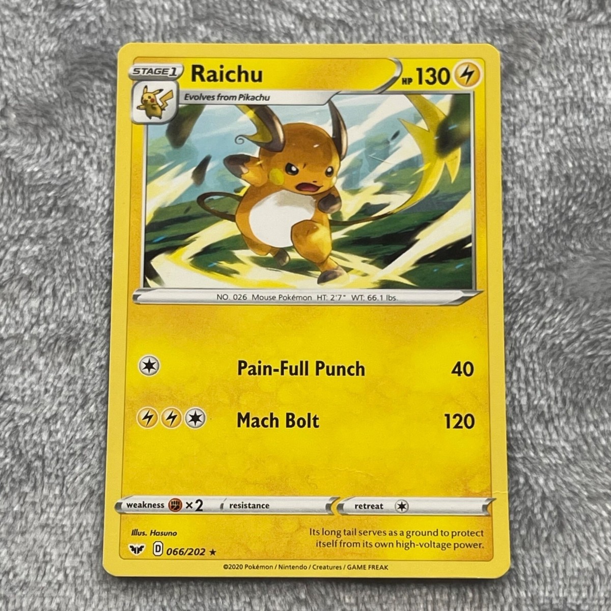 Raichu 066/202 - Sword & Shield - Rare - Pokemon Card TCG