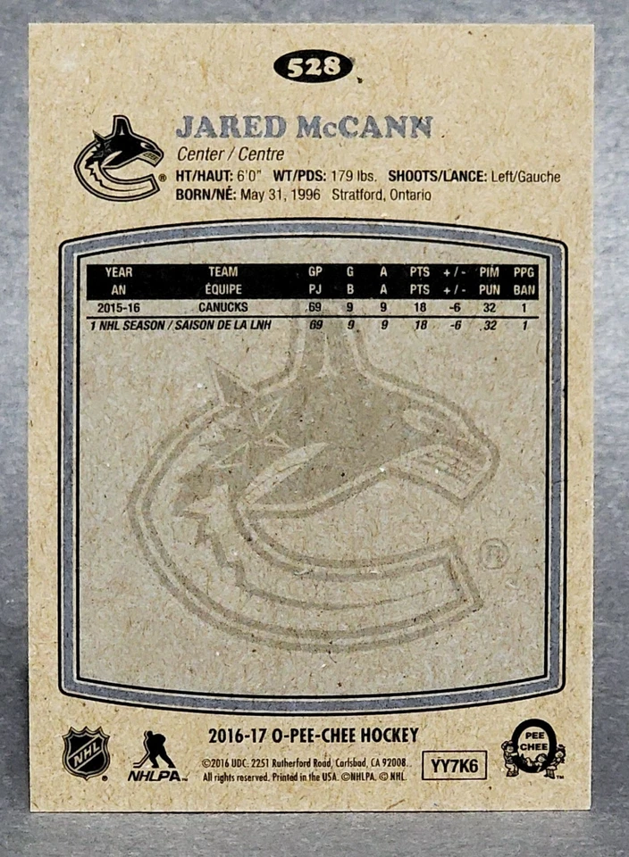 2016-17 O-Pee-Chee Retro #528 Jared McCann - Image 2 of 2