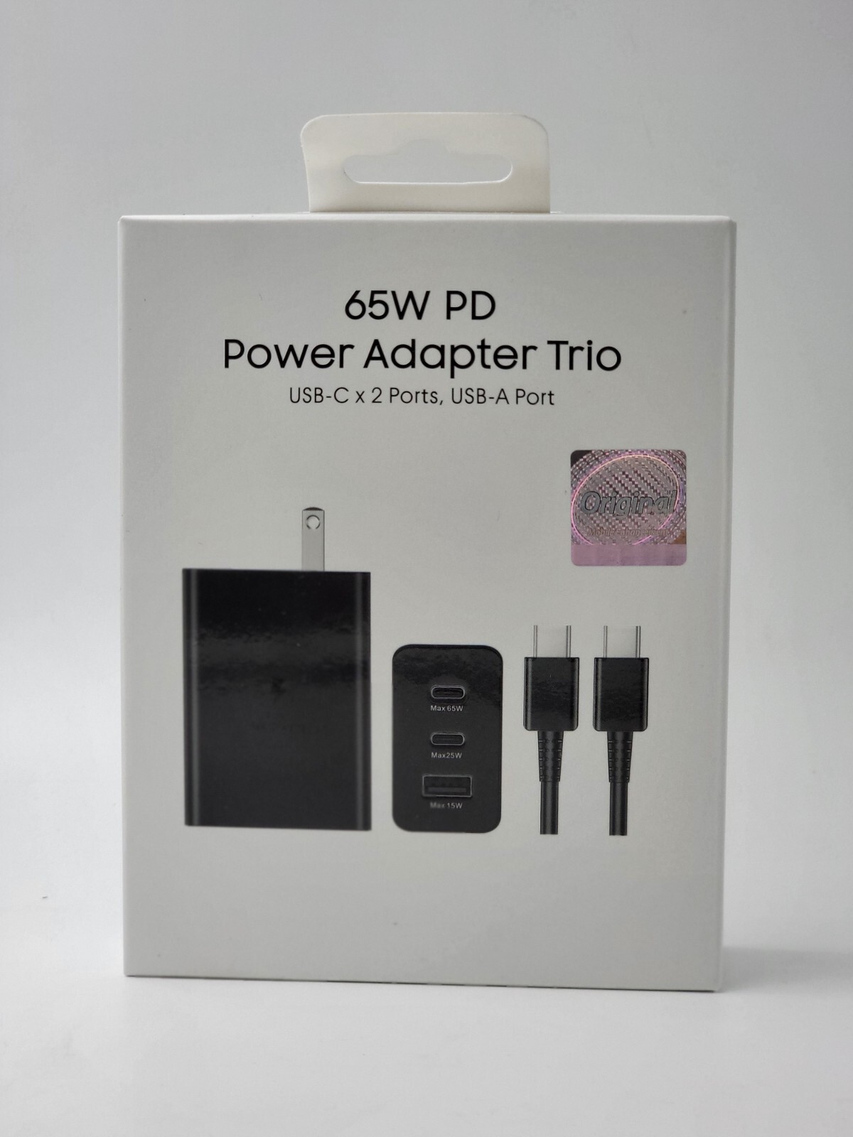 65W PD Fast Charger with 3A USB-C Cable for Super Quick Charging