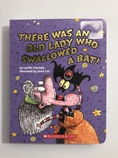 There Was an Old Lady Who Swallowed a Bat! Board Book - Scholastic - Brand New