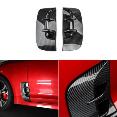 For Kia Stinger Carbon Fiber ABS Side Wing Air Flow Fender Intake Vent Cover 2x