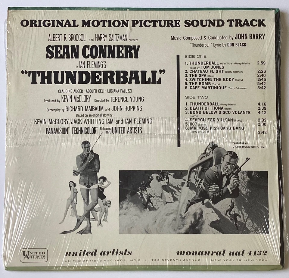 THUNDERBALL~Tom Jones/John Barry *SEALED* Orig '65 JAMES BOND Soundtrack MONO LP - Image 2 of 4