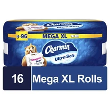 Charmin Toilet Paper Ultra Soft 16 Mega XL Rolls, 336 Sheets Per Roll