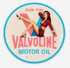 Vintage Retro Style Valvoline Racing Oil Pin Up Logo Vinyl Decal Sticker