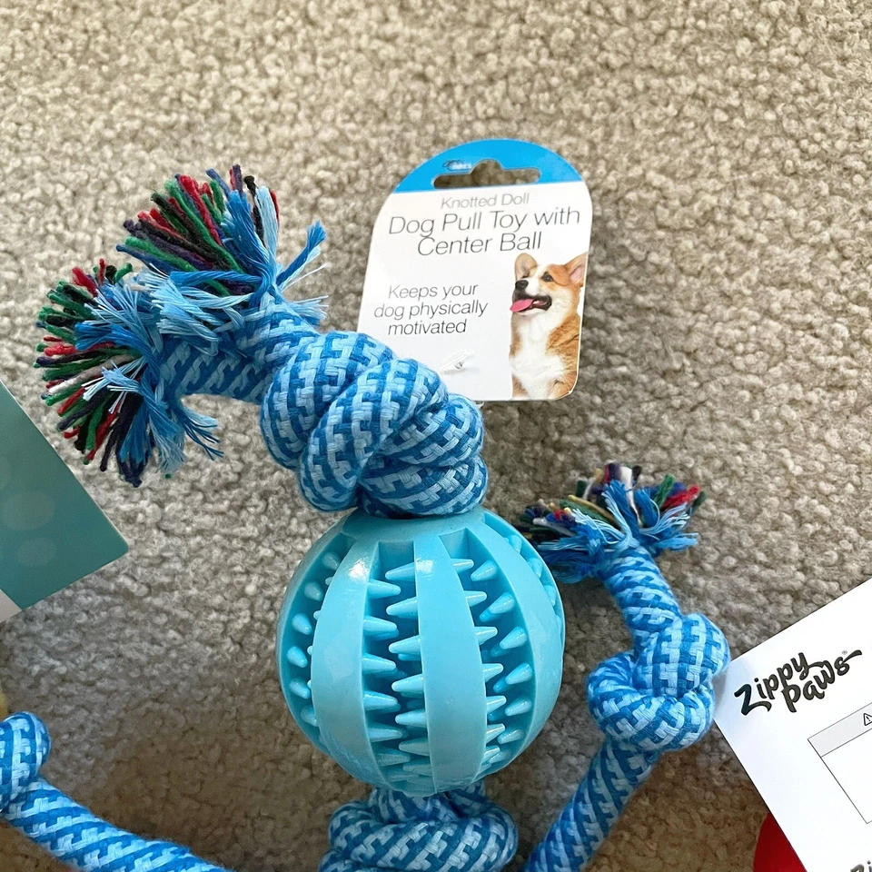 Dog Chew Toys Plush Rope Rubber Squeaky Burrow Teething LOT OF 3 Zippy Paws NEW - Image 4 of 4