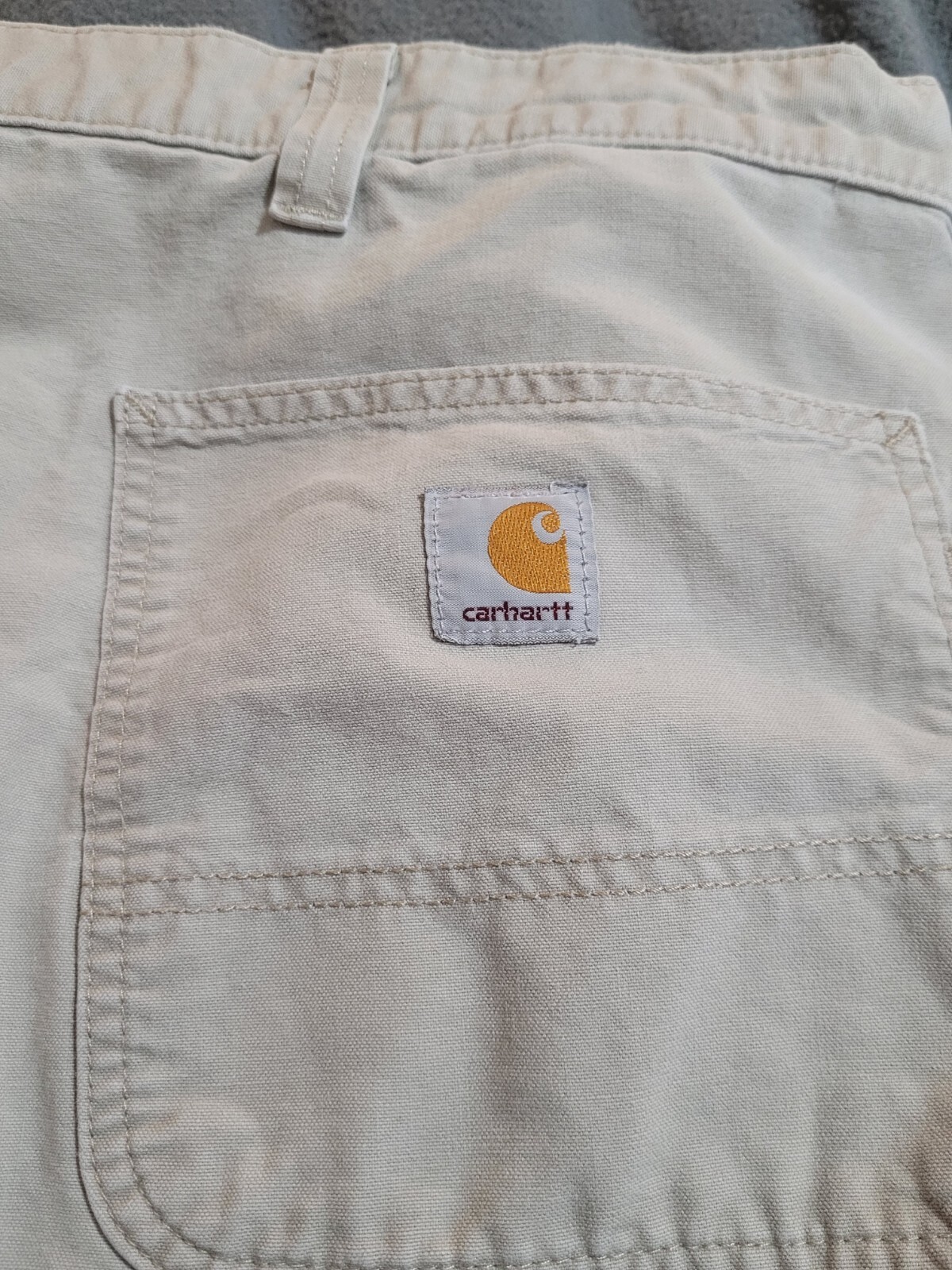 Carhartt Mens 46x30 Cargo Work Pants Tan Dungaree Fit Cotton Canvas B260 TAN