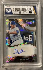 2021 Panini Select Signature Materials Cracked Ice Auto Brusdar Graterol /15 HGA