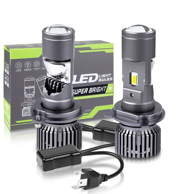 2X RHD H4 9003 Bi-LED Projector Lens Headlight Hi/Lo Beam Retrofit 50000LM 100W - Image 2 of 4