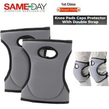 Set Of 2 Soft Foam Gardening Knee Pads Caps Protector With Double Strap Grey