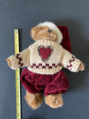 Vintage BOYD'S BEARS w/ Heart Bearwear Knit Sweater Velvet Stocking Cap - Picture 11 of 11