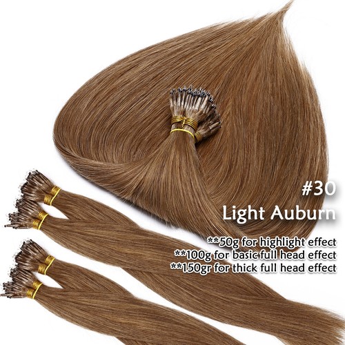 US 100% Human Hair Nano Ring Beads Tip Remy Hair Extensions Thick FULL HEAD 150G - Picture 36 of 54