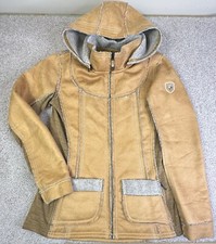 Kuhl Women's Medium Projekt Dani Sherpa Almond Tan Jacket With Removable Hood