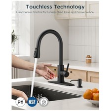 Black Touchless Kitchen Faucet with Soap Dispenser