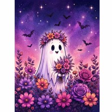 Cute Ghost Diamond Art Kits for Adults, Halloween Diamond Painting 5D Full Rou