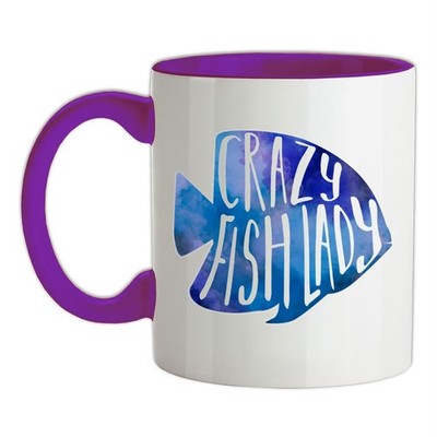 Crazy Fish Lady - Keramiktasse - Angeln Goldfische Aquarium Teich Tropical