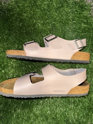 Birkenstocks MILANO Natural Leather Gray Gray/Stone Coin 13 size 