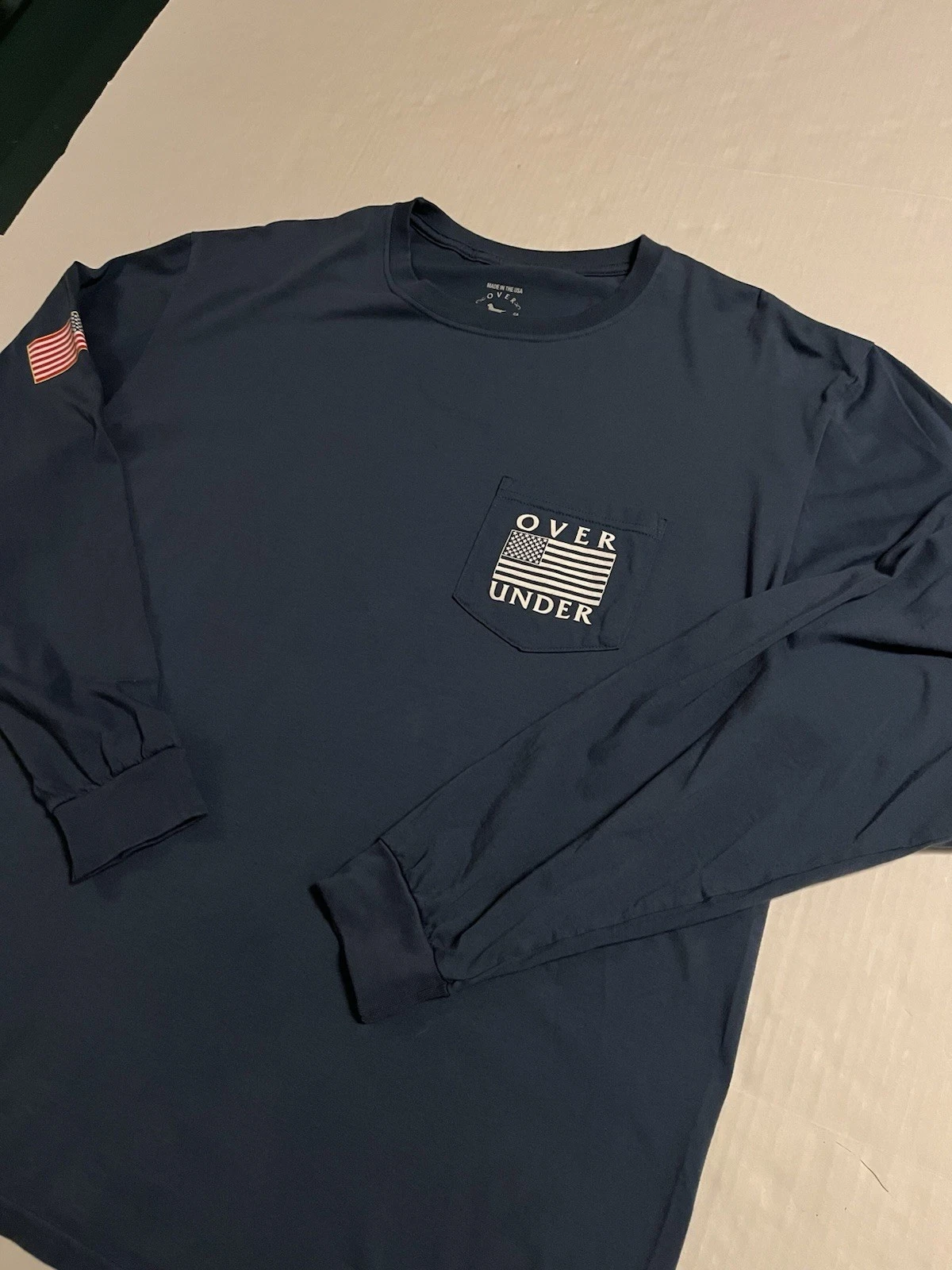 NEW Over Under Dog Flag Logo Sporting Lifestyle Long Sleeve T-Shirt XL Made USA image 2