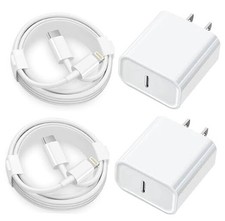 iPhone 14 13 12 11 Super Fast Charger 2 Pack Cargador 20W Rapid USB C Wall