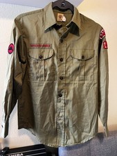 VTG Boy Scouts of America BSA Men s Shirt Vintage size small green w/ patches