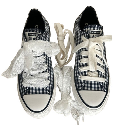 Converse CTAS Damen Sneaker Gingham Gr. UK 4,5 EU 37 Lift Plateau A13664C Spitze