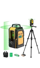 Prexiso Green Beam Self-leveling 360-Degree Cross Line Laser W/ Tripod