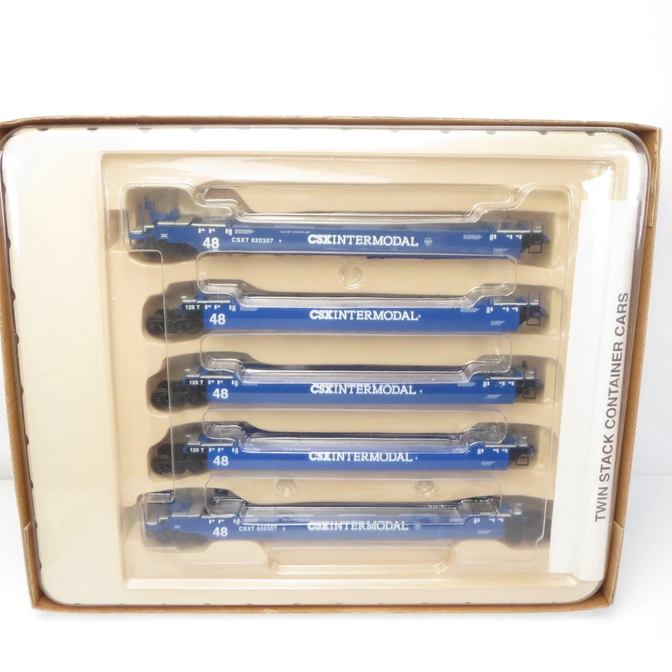 CSX Intermodal Twin Stack Container Cars Vintage Con-Cor HO Scale Freight Set - Image 4 of 4
