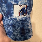 MTV Tie Dye Blue White Embroidered Logo Adjustable Hat Ball Cap — photo 2