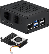 Metal Case for Raspberry Pi 5 with Pi 5 Active Cooler, Space for Hats,