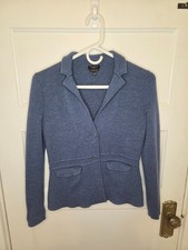 Women's Talbots Petites Blue 100 Wool Button Down Jacket Size P