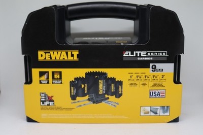 New DEWALT DAH39CTSET Elite Series Carbide 7pc Hole Saw Kit