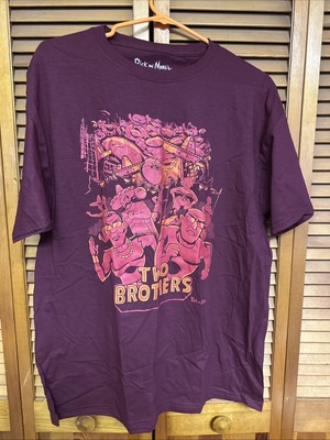 New Rick And Morty Two Brothers Burgundy Large T-Shirt Men's L Loot Crate TV