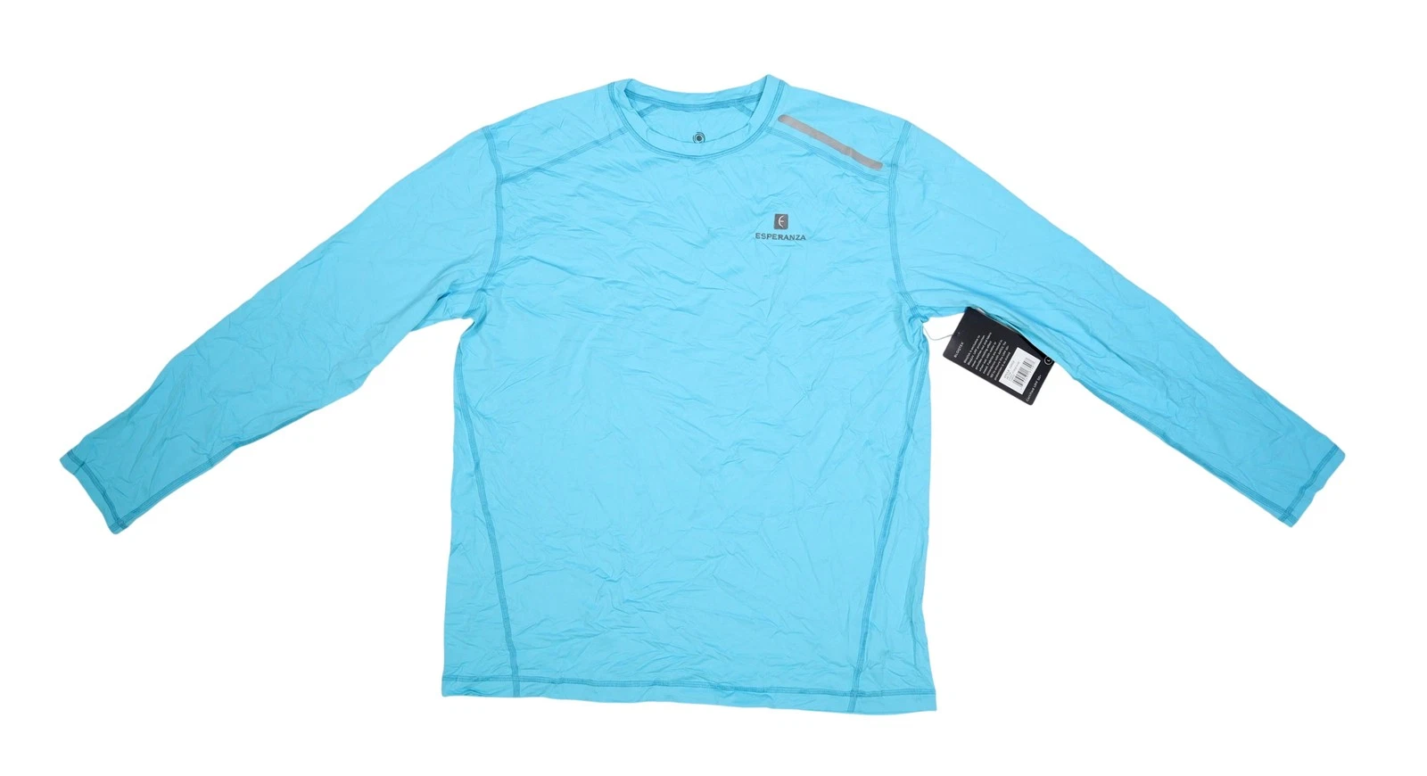 BloqUV Jet Tee Shirt Mens Large Blue Turquoise UPF 50 Long Sleeve Sun Protection
