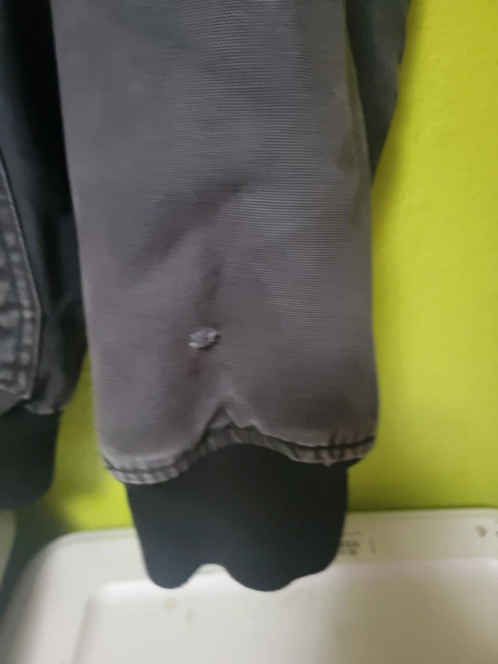Chaqueta a Presión Para Hombres XL Gris Lona Edredón Forro Resistente Trabajo Ropa de Trabajo Abrigo Foto 3 de 4