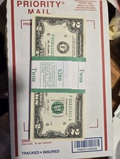 Lot of 10 CRISP Two Dollar Bills - Consecutive Serial # $2s Real Money GEM!