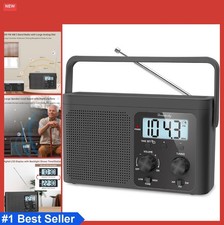 Portable AM FM Shortwave Radio Battery or AC Powered Digital LCD Display Seniors