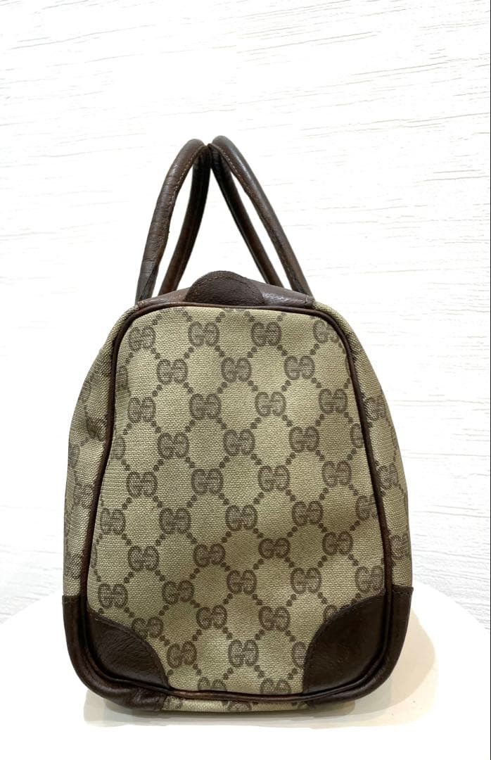 Gucci Old Gucci Sherry Line Boston Bag Beige Brown GG Canvas Italy Authentic thumbnail 4