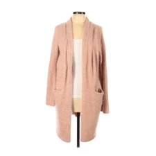 Lush OVERSIZED Cardigan Sweater Long Sleeve fUZZY  COZY Pockets Pink NEW Large