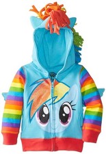 My Little Pony Big Girls Zip-up Hoodie, Rainbow Dash, Large 12/14 