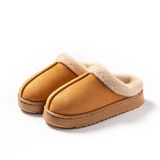 Women's Fuzzy Fluffy Slippers Faux Fur Lined Indoor House Shoes Warm Comfortable